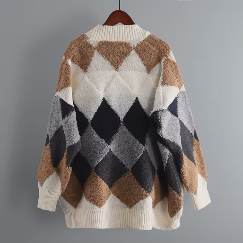 NWT Oversized Gilli Argyle Sweater